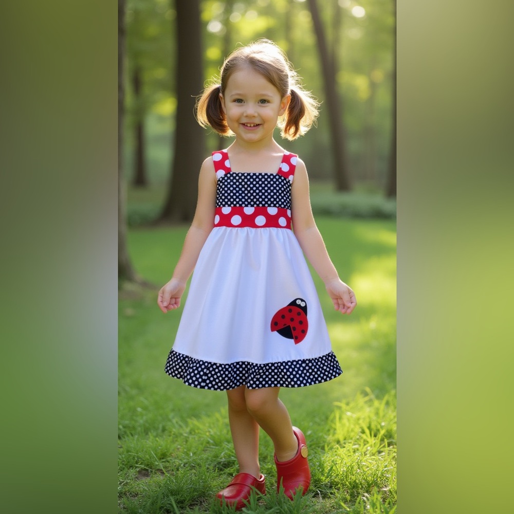Ladybug Little Girl Jumper Style Dress